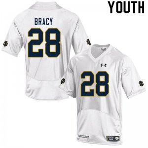 Notre Dame Fighting Irish Youth TaRiq Bracy #28 White Under Armour Authentic Stitched College NCAA Football Jersey FVB6699EQ